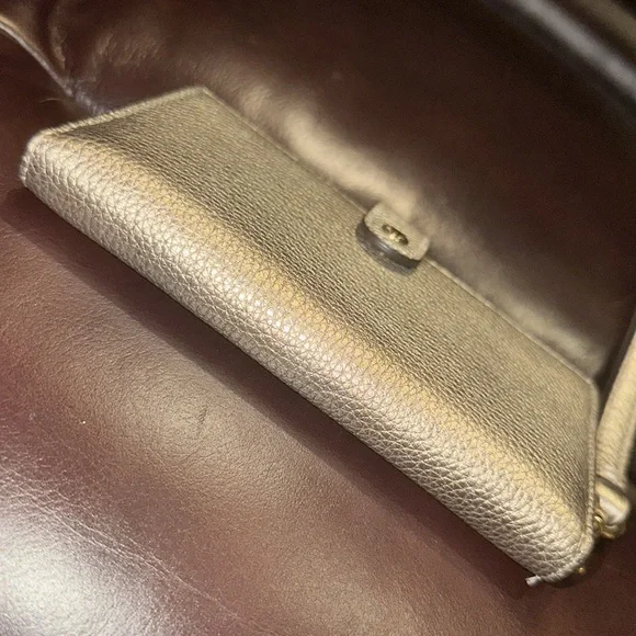 **SOLD** NWOT Coach Gold Leather Slim Snap Bifold Wristlet/Clutch - Picture 5 of 14